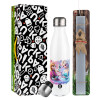 Easter candle, metallic white thermos bottle (500ml) & aromatic flat candle (30cm) (GRAY)