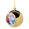 Golden Christmas tree ball ornament 8cm