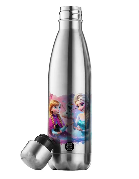 Έλσα & Άννα — Μεταλλικό παγούρι θερμός Inox (Stainless steel), διπλού τοιχώματος, 500ml