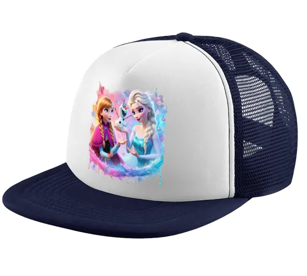 Έλσα & Άννα — Καπέλο παιδικό Soft Trucker με Δίχτυ ΜΠΛΕ ΣΚΟΥΡΟ/ΛΕΥΚΟ (POLYESTER, ΠΑΙΔΙΚΟ, ONE SIZE)