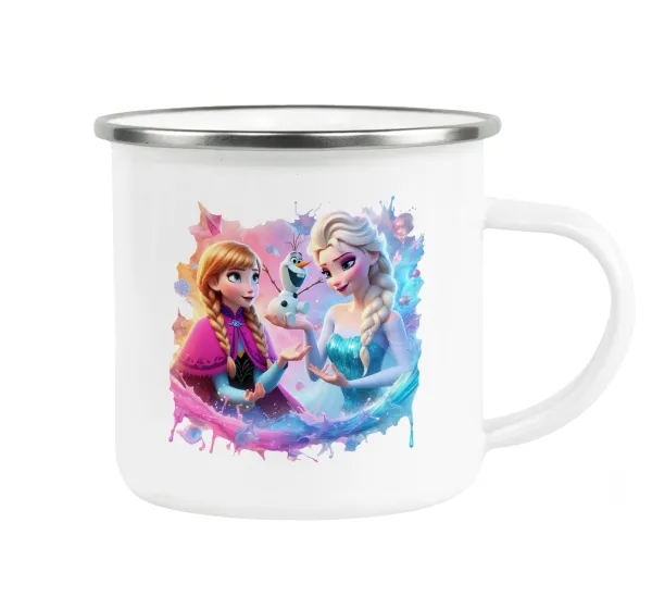 Elsa & Anna Princess — Metallic enamel cup white 360ml