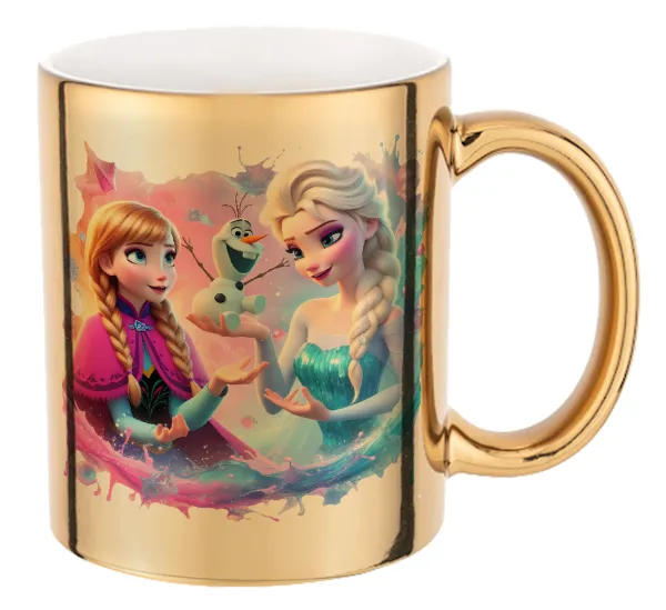 Elsa & Anna Princess — Mug ceramic, gold mirror, 330ml