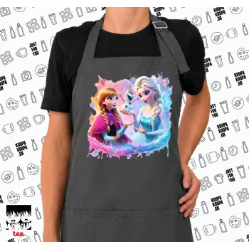 Έλσα & Άννα, Ποδιά μακριά Σεφ ολόσωμη με τσέπες GREY (ΕΝΗΛΙΚΩΝ)