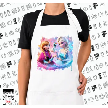 Έλσα & Άννα, Ποδιά μακριά Σεφ ολόσωμη με τσέπες white (ΕΝΗΛΙΚΩΝ)