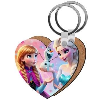 Έλσα & Άννα, Μπρελόκ Ξύλινο καρδιά MDF