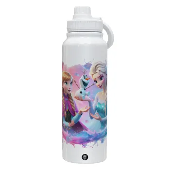 Έλσα & Άννα, Θερμός 1L Ανοξείδωτο με Βάση Κινητού & Διπλά Τοιχώματα