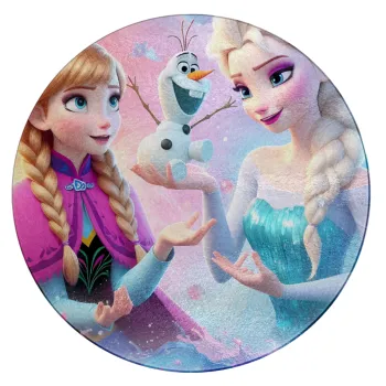 Elsa & Anna Princess, Επιφάνεια κοπής γυάλινη στρογγυλή (30cm)