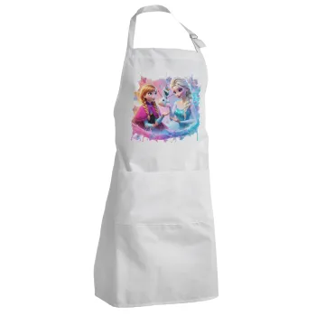 Elsa & Anna Princess, Adult Chef Apron (with sliders and 2 pockets)
