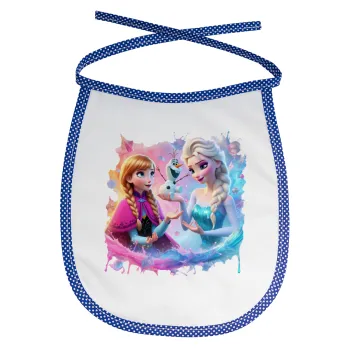 Elsa & Anna Princess, Σαλιάρα μωρού αλέκιαστη με κορδόνι Μπλε