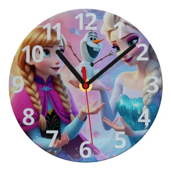 Έλσα & Άννα, Ρολόι τοίχου γυάλινο (20cm)