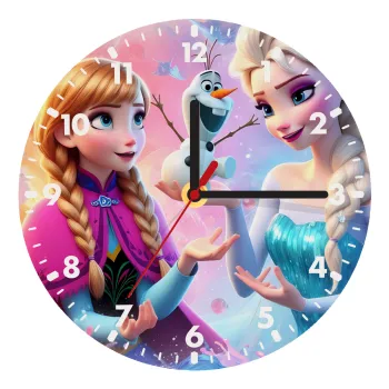 Elsa & Anna Princess, Wooden wall clock (20cm)