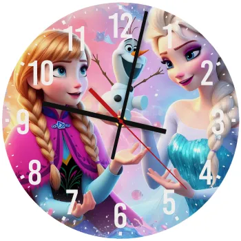 Έλσα & Άννα, Ρολόι τοίχου ξύλινο (30cm)