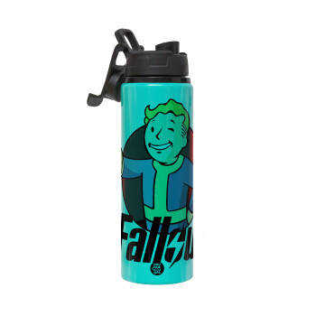 Fallout Vault Boy, Metallic water bottle with safety lid, 850ml aluminum