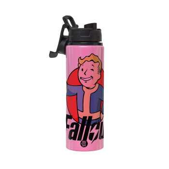 Fallout Vault Boy, Metallic water bottle with safety lid, 850ml aluminum