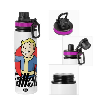 Fallout Vault Boy, Metallic water bottle with safety lid, 850ml aluminum