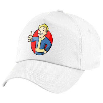 Fallout Vault Boy, 5-Panel Cap White, 100% Cotton (Twill), (UNISEX, ONE SIZE)