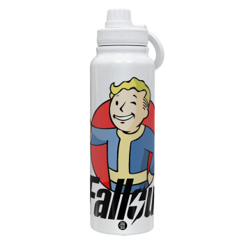 Fallout Vault Boy, 1L Stainless Steel Thermal Bottle with Phone Holder & Double Wall Insulation