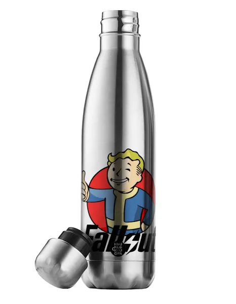 Fallout Vault Boy — Μεταλλικό παγούρι θερμός Inox (Stainless steel), διπλού τοιχώματος, 500ml
