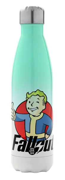 Fallout Vault Boy — Μεταλλικό παγούρι θερμός Πράσινο/Λευκό (Stainless steel), διπλού τοιχώματος, 500ml