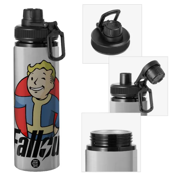 Fallout Vault Boy — Μεταλλικό παγούρι νερού με καπάκι ασφαλείας, αλουμινίου 850ml