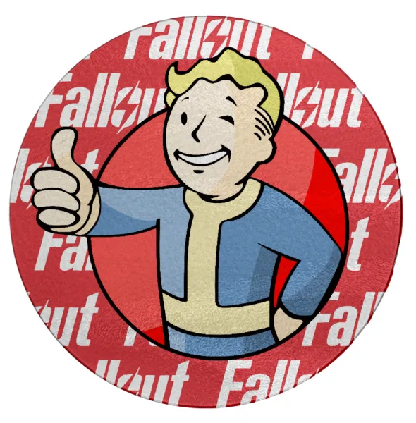 Fallout Vault Boy — Επιφάνεια κοπής γυάλινη στρογγυλή (30cm)