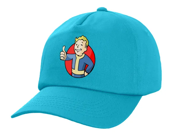 Fallout Vault Boy — Adult Baseball Cap, 100% Cotton, Blue (COTTON, ADULT, UNISEX, ONE SIZE)