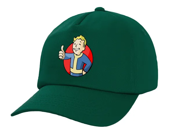 Fallout Vault Boy — Twill Children's Cap, DARK GREEN (100% COTTON, CHILDREN, UNISEX)