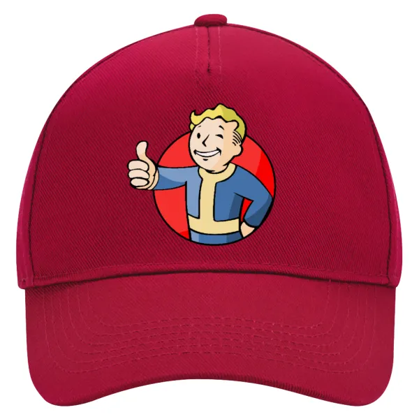 Fallout Vault Boy — Καπέλο Ενηλίκων Ultimate ΚΟΚΚΙΝΟ, (100% ΒΑΜΒΑΚΕΡΟ DRILL, ΕΝΗΛΙΚΩΝ, UNISEX, ONE SIZE)