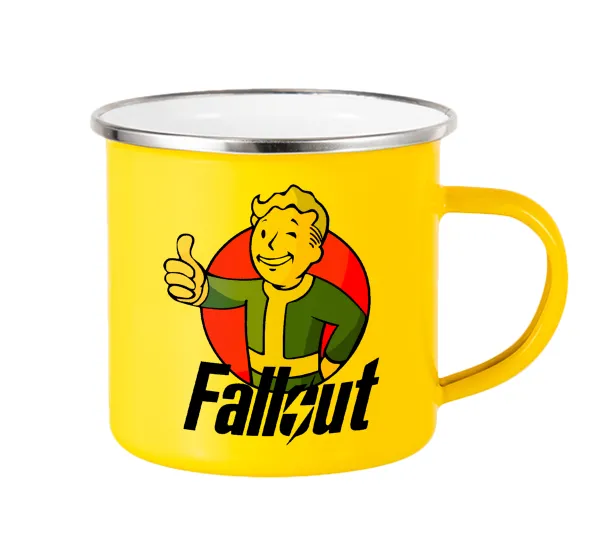 Fallout Vault Boy — Yellow Enamel Metallic Cup 360ml