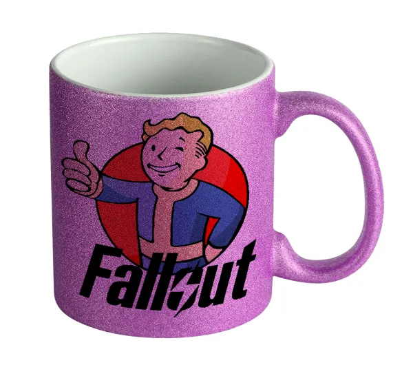 Fallout Vault Boy — Κούπα Μωβ Glitter που γυαλίζει, κεραμική, 330ml