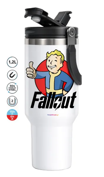 Fallout Vault Boy — Mega Travel Mug / Travel Mug, double walled (thermal) 1.2L