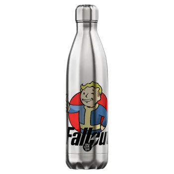 Fallout Vault Boy, Μεταλλικό παγούρι θερμός Inox (Stainless steel), διπλού τοιχώματος, 750ml