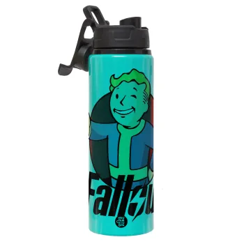 Fallout Vault Boy, Metallic water bottle with safety lid, 850ml aluminum
