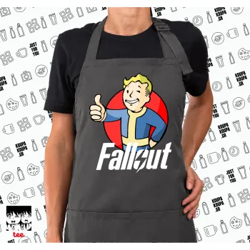 Fallout Vault Boy, Ποδιά μακριά Σεφ ολόσωμη με τσέπες GREY (ΕΝΗΛΙΚΩΝ)