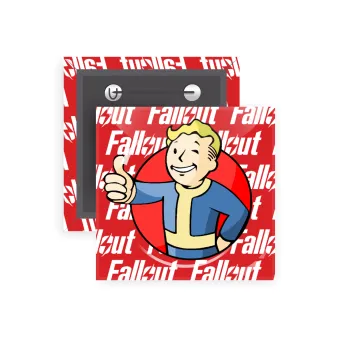 Fallout Vault Boy, Κονκάρδα παραμάνα τετράγωνη 5x5cm
