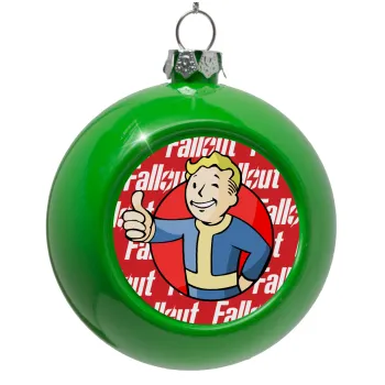 Fallout Vault Boy, Στολίδι Χριστουγεννιάτικη μπάλα δένδρου Πράσινο 8cm