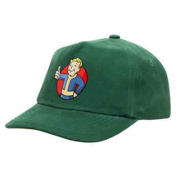 Fallout Vault Boy, Καπέλο παιδικό Baseball, 100% Βαμβακερό Drill, ΠΡΑΣΙΝΟ (ΒΑΜΒΑΚΕΡΟ, ΠΑΙΔΙΚΟ, ONE SIZE)