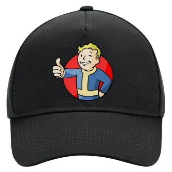 Fallout Vault Boy, Καπέλο Ενηλίκων Ultimate ΜΑΥΡΟ, (100% ΒΑΜΒΑΚΕΡΟ DRILL, ΕΝΗΛΙΚΩΝ, UNISEX, ONE SIZE)