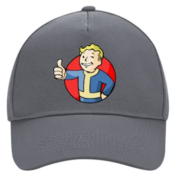 Fallout Vault Boy, Ultimate Adult Hat Grey, (100% COTTON DRILL, ADULT, UNISEX, ONE SIZE)