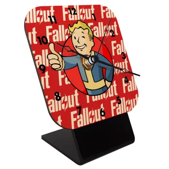 Fallout Vault Boy, Quartz Table clock in natural wood (10cm)