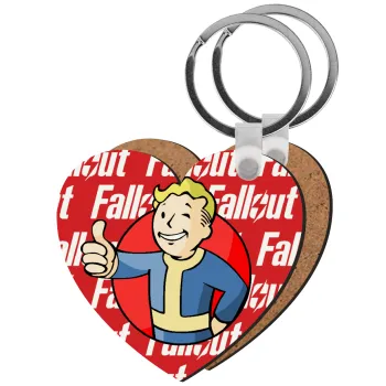 Fallout Vault Boy, Μπρελόκ Ξύλινο καρδιά MDF