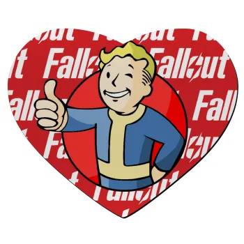 Fallout Vault Boy, Mousepad heart 23x20cm