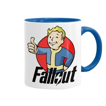 Fallout Vault Boy, Κούπα χρωματιστή μπλε, κεραμική, 330ml