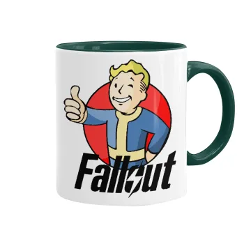 Fallout Vault Boy, Κούπα χρωματιστή πράσινη, κεραμική, 330ml