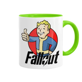 Fallout Vault Boy, Mug colored light green, ceramic, 330ml