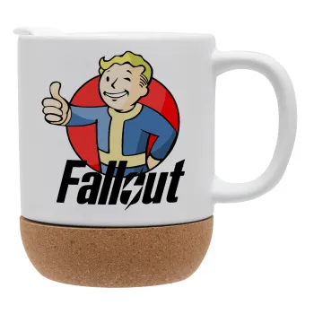 Fallout Vault Boy, Κούπα, κεραμική με βάση φελού και καπάκι (ΜΑΤ), 330ml