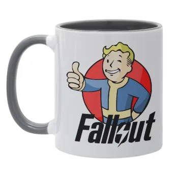 Fallout Vault Boy, Κούπα χρωματιστή γκρι, κεραμική, 330ml