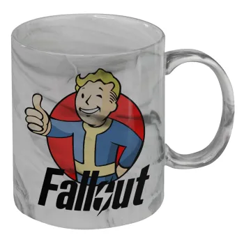 Fallout Vault Boy, Κούπα κεραμική, marble style (μάρμαρο), 330ml
