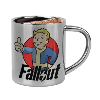 Fallout Vault Boy, Double-wall metal cup for espresso (220ml)