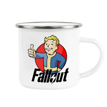 Fallout Vault Boy, Metallic enamel cup white 360ml